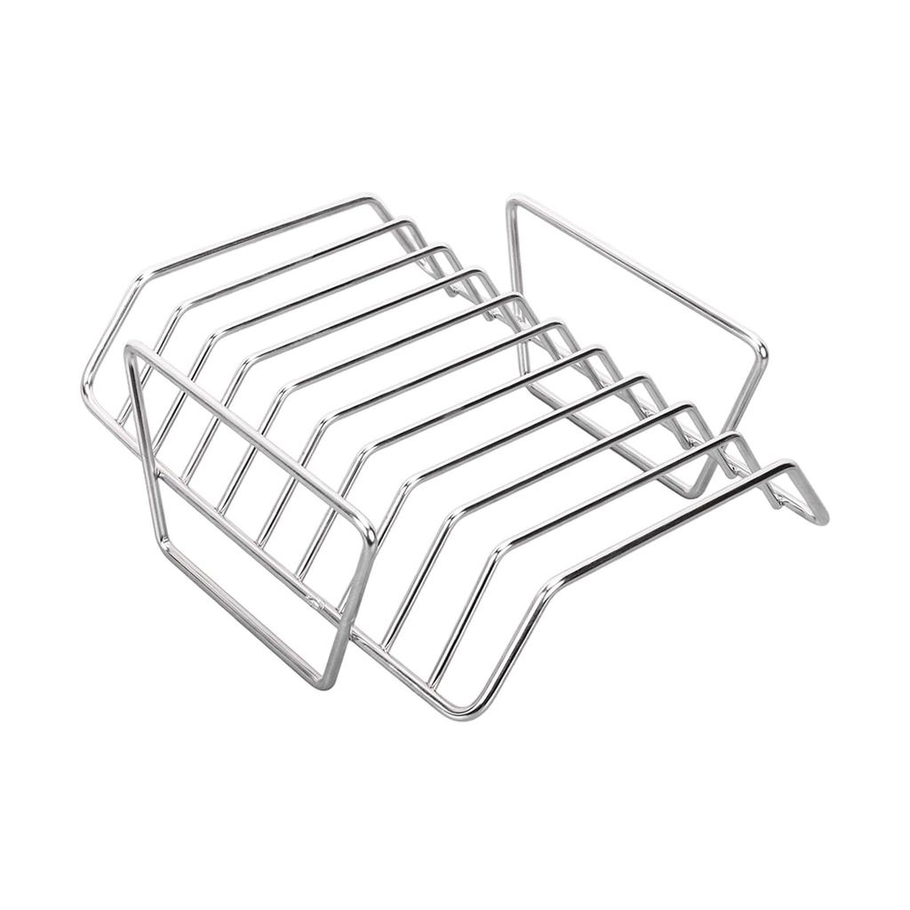 BBQ Accessory Steak Grilling Rack Stainless Steel Rib Roast Holder Heavy Duty Meat Rack for Professional Barbecue Set