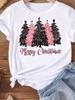 (Asian Size) lovely happy new year Women's Top T Tee merry Christmas festival O-neck Clothing  Print Fashion ladies Graphic T-shirts