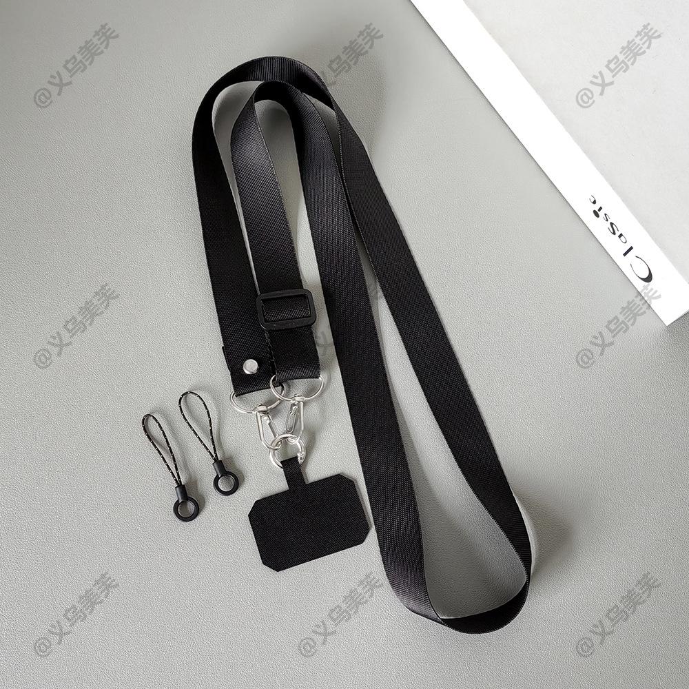 Universal Solid Color Adjustable Phone Lanyard - Anti-Lost, Wide Outdoor Shoulder Strap & Hanging Neck Rope