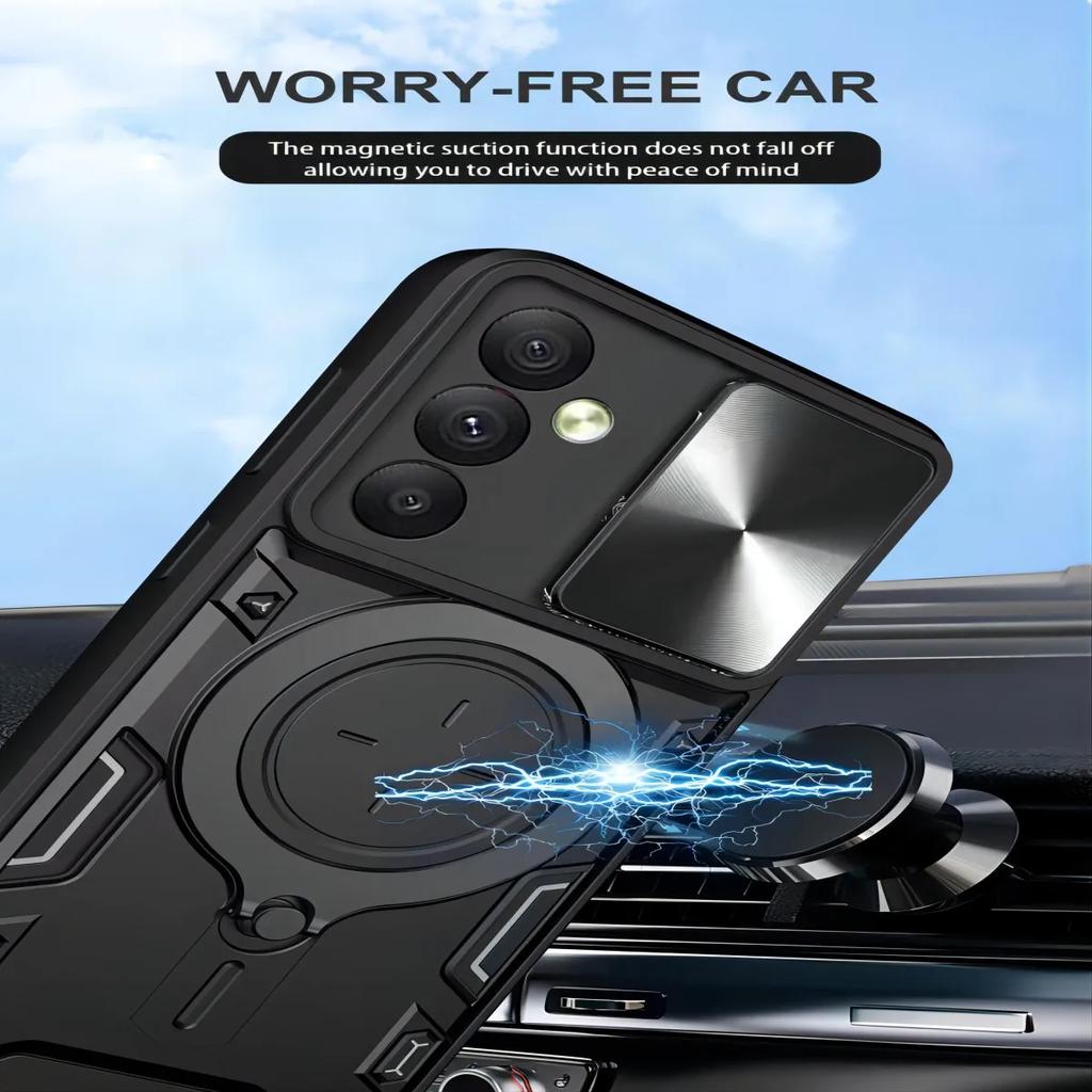 Handyhülle für Samsung Galaxy S24 S23 S21 S20 FE Ultra A54 A34 Magnetisch Rotierende Kamera Schiebeschutz Ring Abdeckung