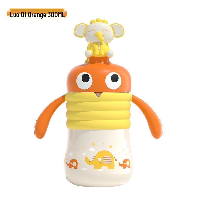 Niedlicher Haustier-Milchbecher: Babyflasche aus Edelstahl 316 mit Strohhalm für Kinder – Ideal für Milch und Haushaltsgebrauch