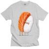 Cute Sushi Hug T Shirt Men Pure Cotton Cartoon Japanese Food Tee Streetwear Fashion Top Short-Sleeve Novelty Graphic Tshirt Gift