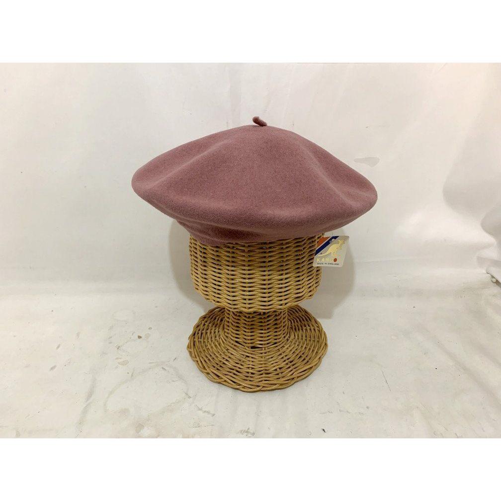 Used KANGOL Beret Made in England D-HG 9057 100% wool Color: Pink Unused with tags