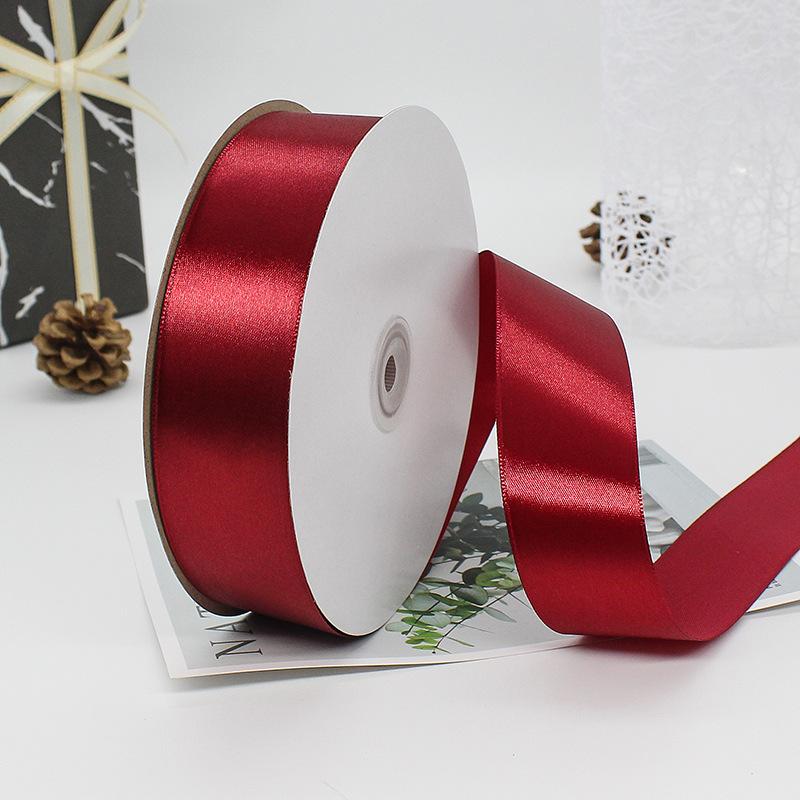 Single Face Ribbons 100% Polyester 20 Solid Color 4 cm Wide Ribbon 100Y for Birthday Decoration