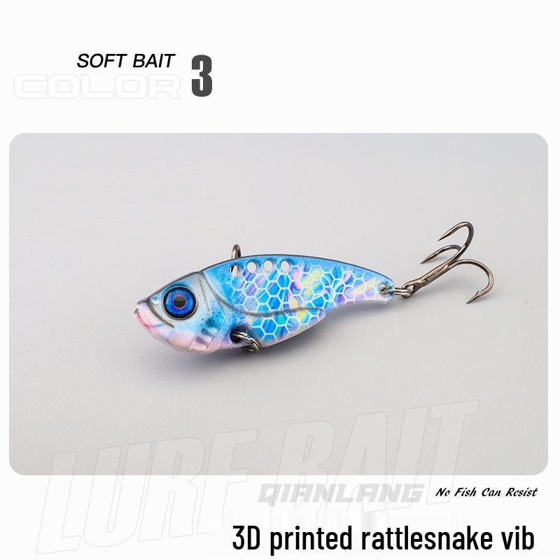 

Colorful 3D Metal Sequins Vib Lure: Rattling Tail Snake for Long Cast Freshwater Fishing - Ideal for Bass & Mandarin Fish 10g with Hook