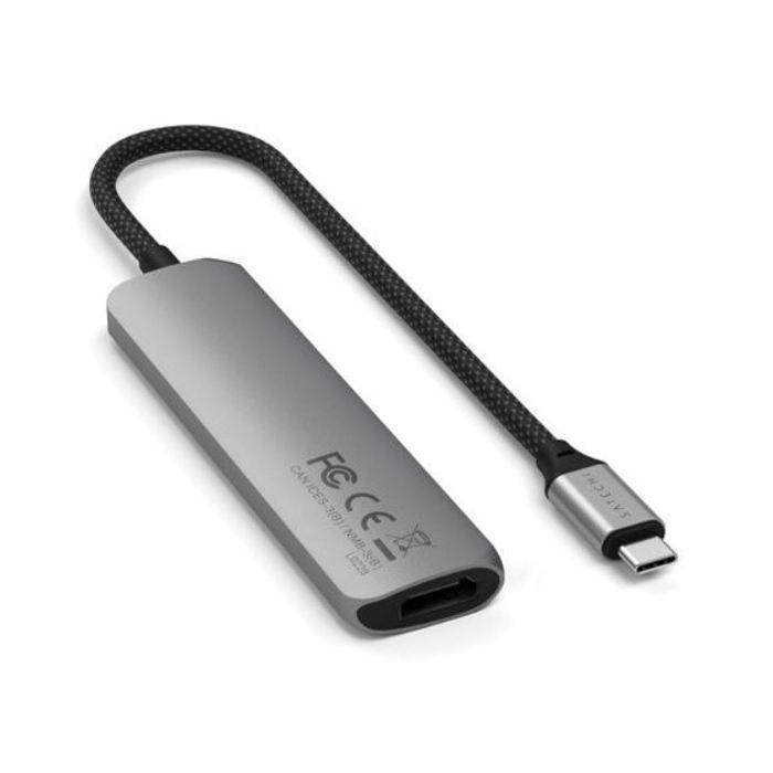 Hub usb-c multiport - satechi - 4-in-1 - 4k - power delivery 100w - gris