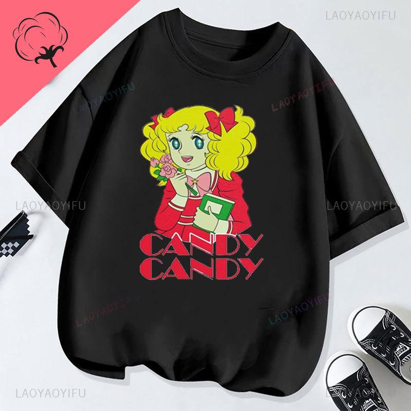 Kawaii Candy Tshirt Print Streetwear Harajuku Cartoon Fashion Shoujo Girl Style Clothes Short Sleeve Casual Female Graphic Tees