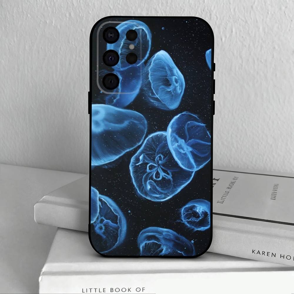 Pink Jellyfish Tear  Phone Case For Samsung S25,S24,S21,S22,S23,S30,Ultra,S20,Plus,Others Soft Black Case