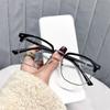Fashion Unisex Square Plain Glasses for Men Women Metal Frame Glasses Polygon Eyeglasses Gentle Black Anti Blue Light Glasses