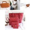 Lychee Pattern Pu Leather Women's Handbag Set With 4 Pieces