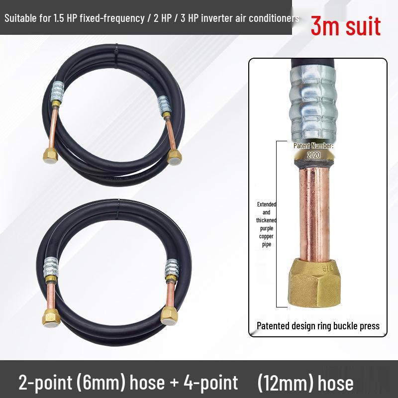 Air Conditioner Copper Connection Hose for Indoor/Outdoor Units - 1HP To 5HP Compatible, Weld-Free Design