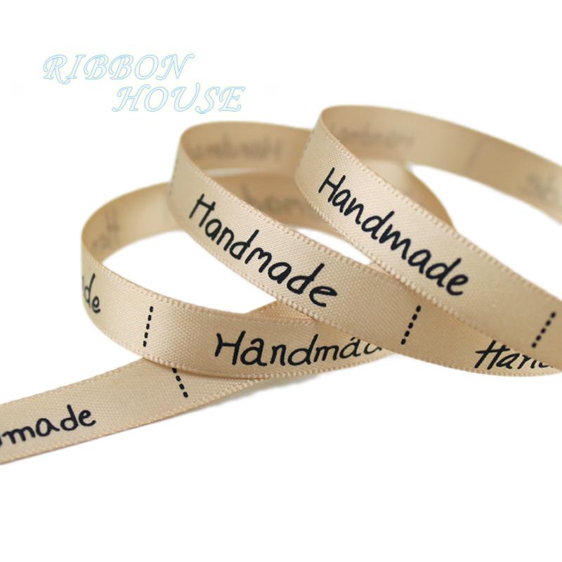 (25 Yards/lot) 10mm White Printed Handmade Ribbon Colored Romantic Gift Wrap Ribbons