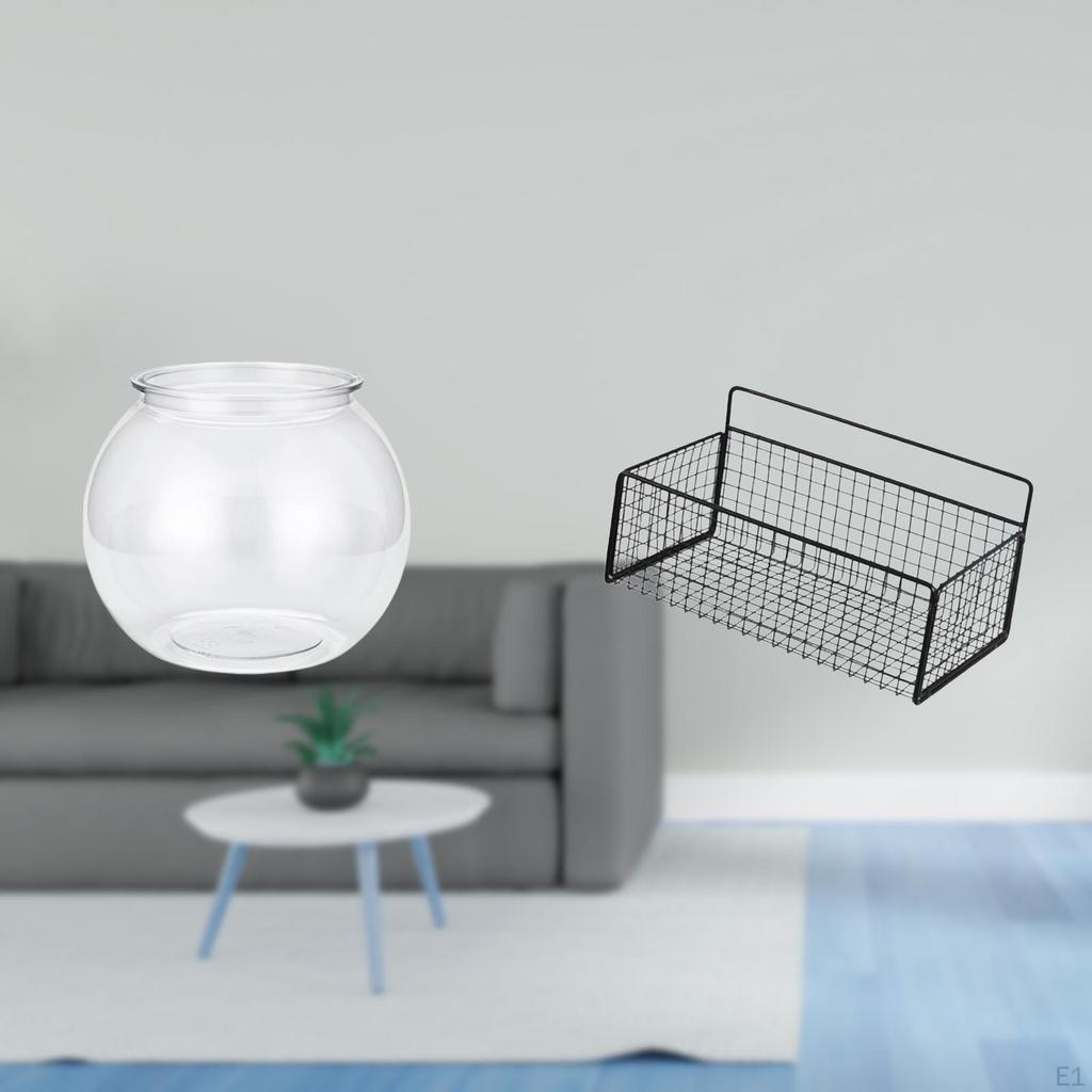 Transparent Small Fish Tank Aquarium Bowl Vase for Ornament Home Office Decor Plant Display