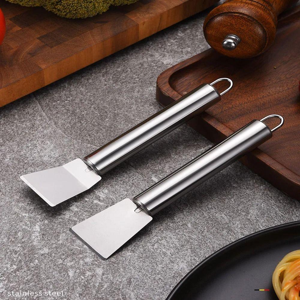 2Pcs Stainless Steel Ice Thawing Scraper Heavy-Duty Oil Stain Remover Glue Scraper  Stovetop