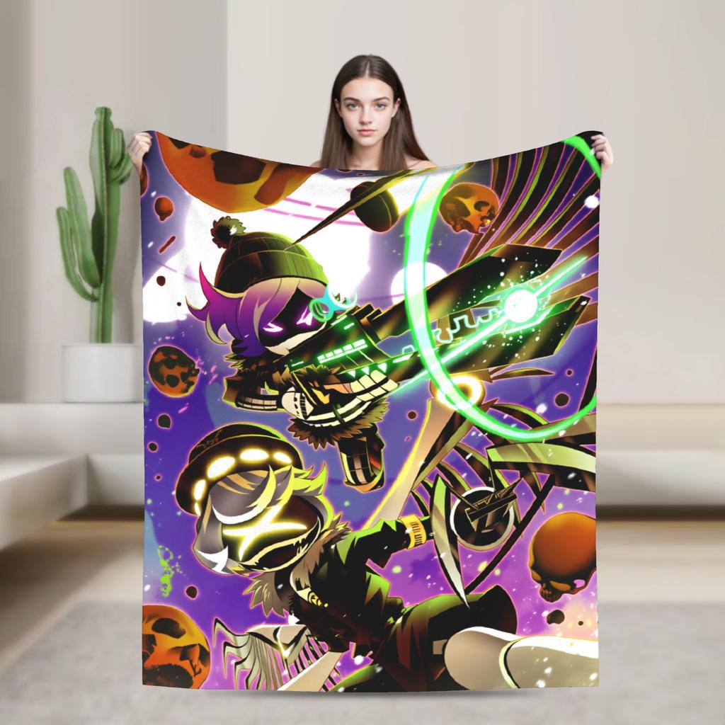 Murder Drones N and Uzi Blanket  Warm Soft Street Trend Plush Throw Blanket For Bedroom Travel Flannel Bedspread Bed Cover