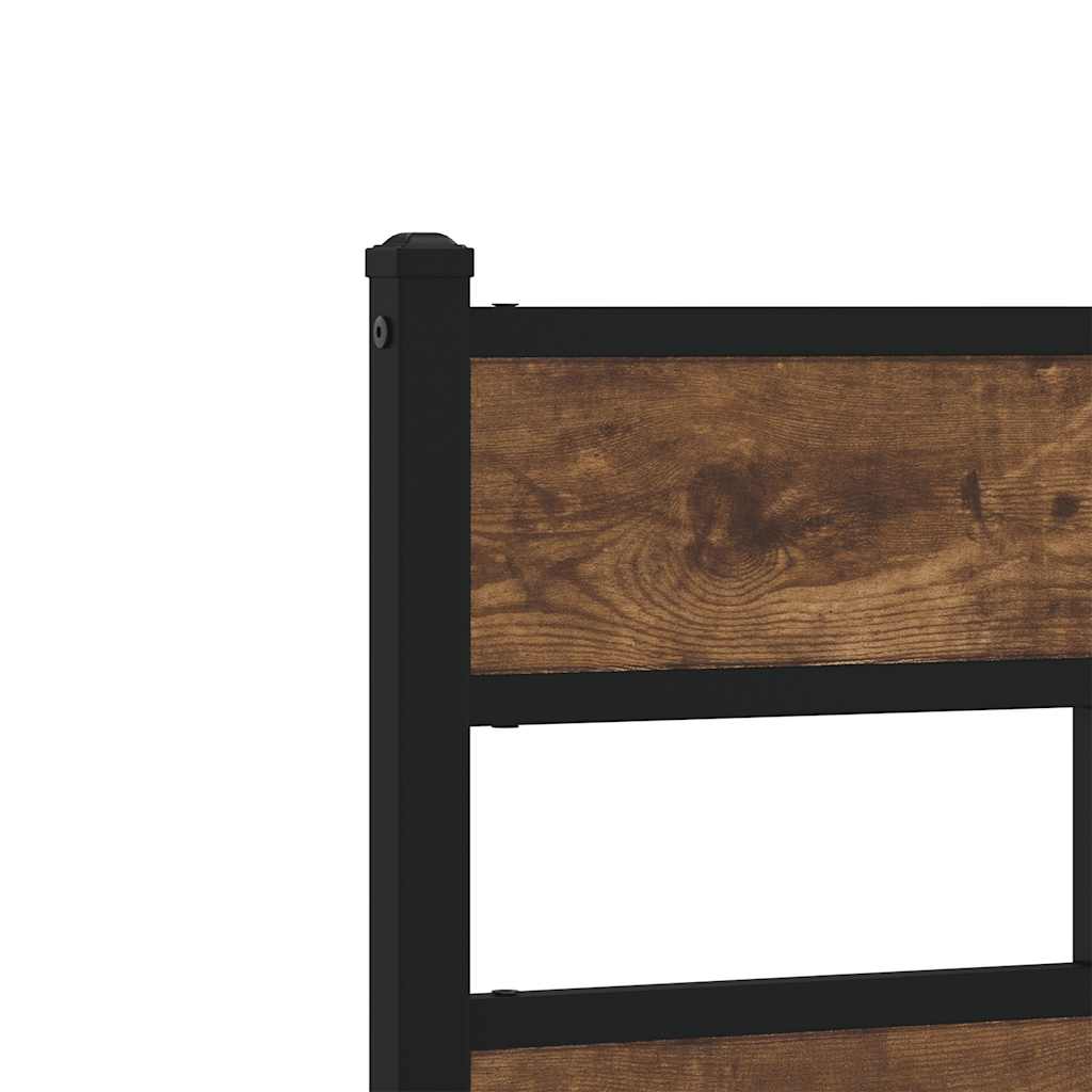 Replacement Headboard Smoked Oak 193 cm Iron and Wood Based Material