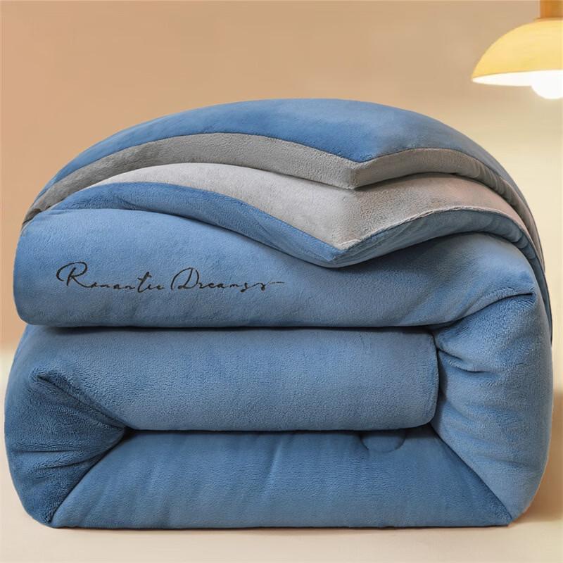 LISM Color Block Milk Velvet Autumn/Winter Quilt 180x220cm