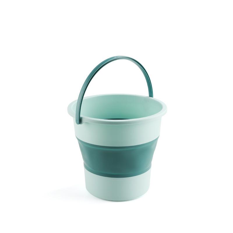 5/10L Folding Portable Bucket with Cover Car Wash Fishing Bathroom Tool Silicone Bucket Outdoor Camping Household Supplies
