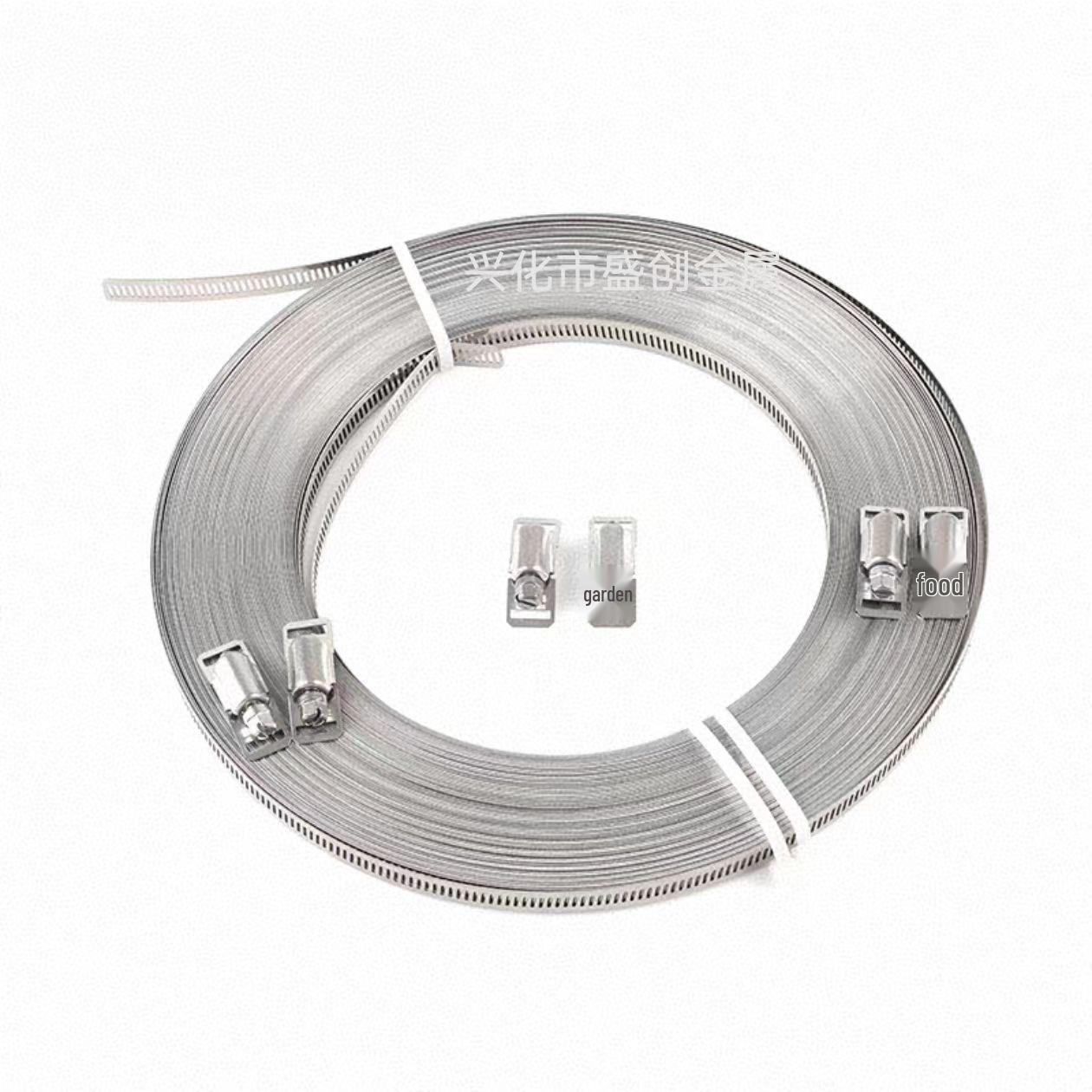 

Large Size 304 Stainless Steel DIY Hose Clamp - Perforated Banding Strap 8mm Clamps