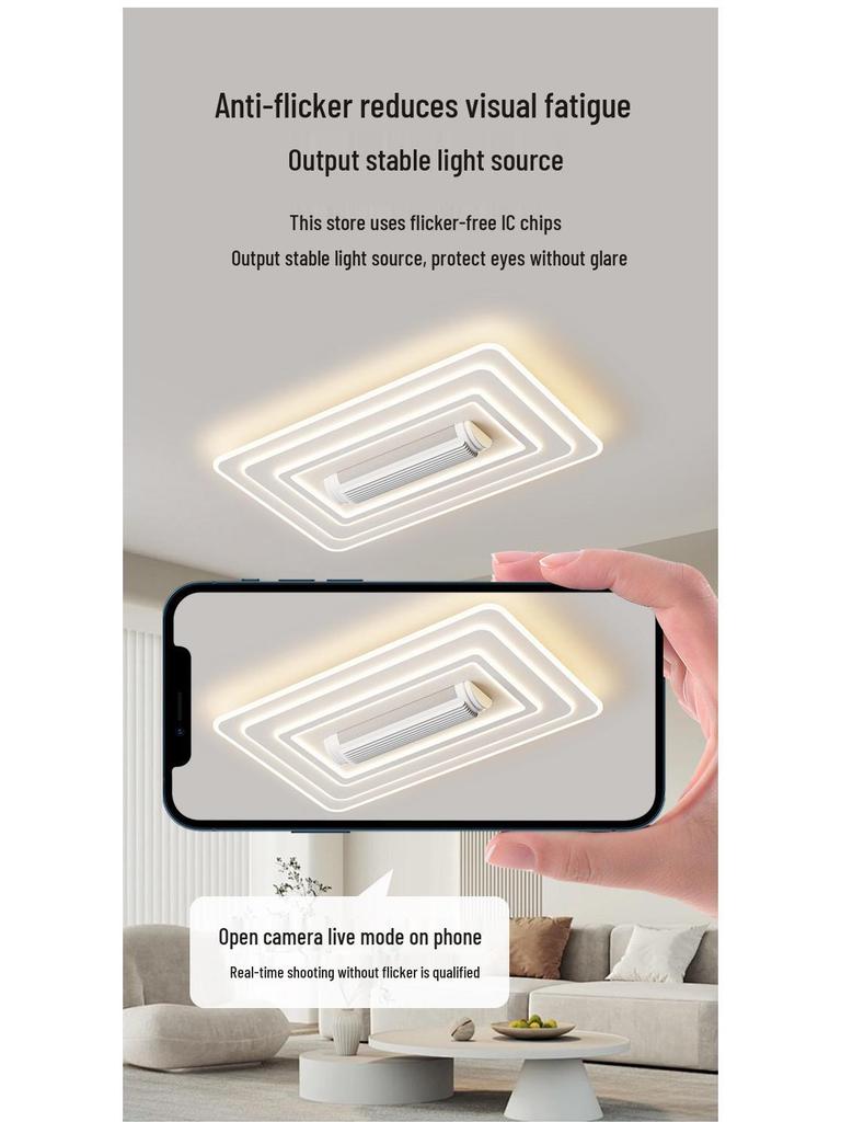 Customized Smart Leafless Ceiling Fan Light - Modern Tricolor with Voice Control for Living Room or Bedroom.