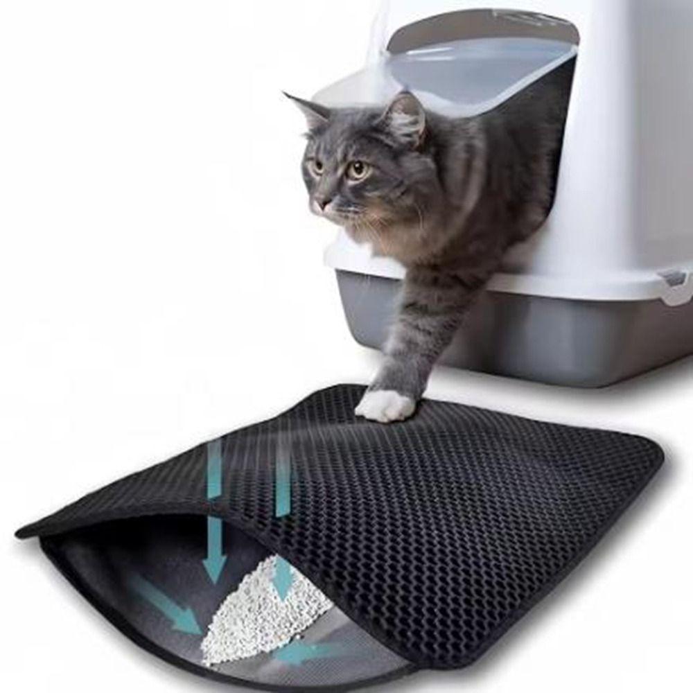 Anti-Slip Cat Scratch Pad EVA Pet Cleaning Mat Pet Supplies Double Layer Cat Litter Mat  for Home