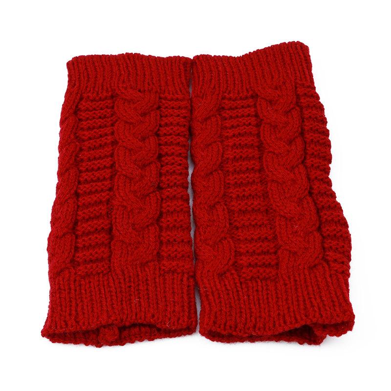 

2026 New 1Pair Stylish Knitted Half Finger Gloves Women S Warm Soft Winter Gloves Fingerless Unisex Gloves Vintage кларет