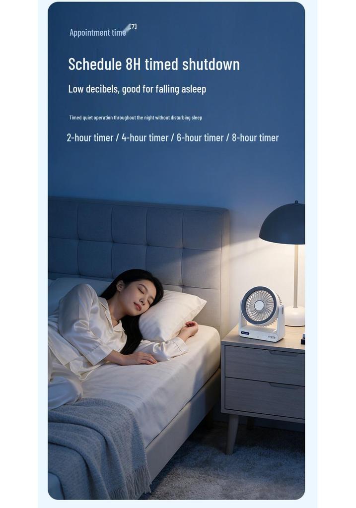 Compact Wall-Mountable Smart Desktop Fan with Timer and Voice Control