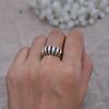 Hot Sell Fashion Water-wave Thai Silver Lady Finger Rings Promotion  Women New Year Gift