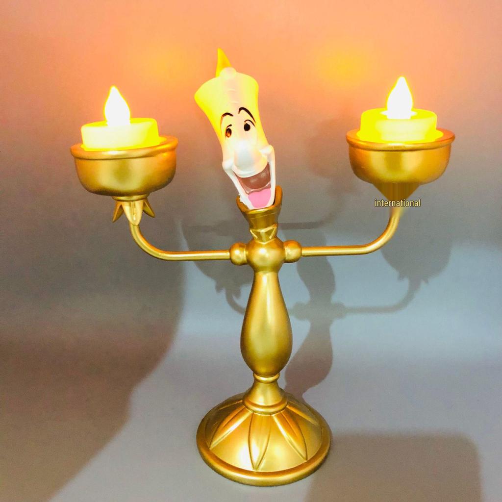 Beauty and the Beast Lumière LED Table Lamp, Alarm Clock, and Cogsworth Ornament