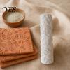 DIY Clay Texture Tool Polymer Roller, Floral Embossed 3D Printed Embossing Roller for Earrings, Jewelry Making Retro