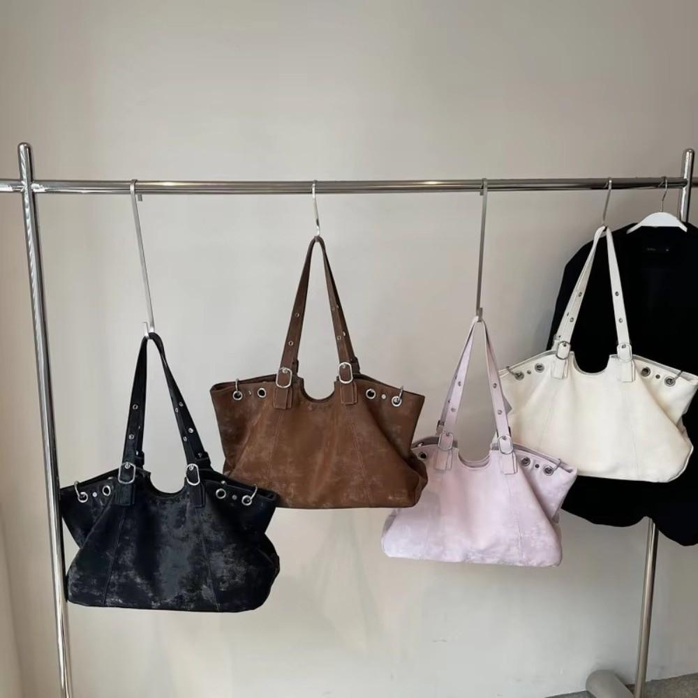 PU Leather PU Tote Bag Solid Color Underarm Packs Cute Large Capacity Handbag Outdoor