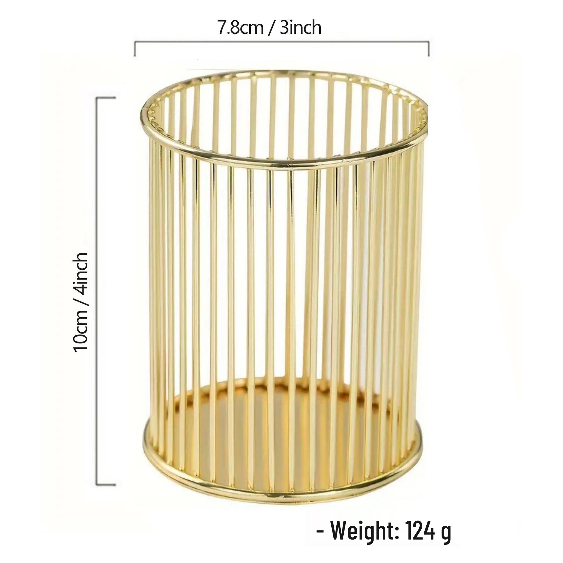 

Wrought Iron Multifunctional Pen and Makeup Organizer Basket