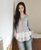 Waarforwoman Wk-23 Frill Cardigan_Gray