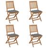 Day and Night - Day and Night Folding Garden Chairs 4 Units and Cushions Solid Acacia Wood