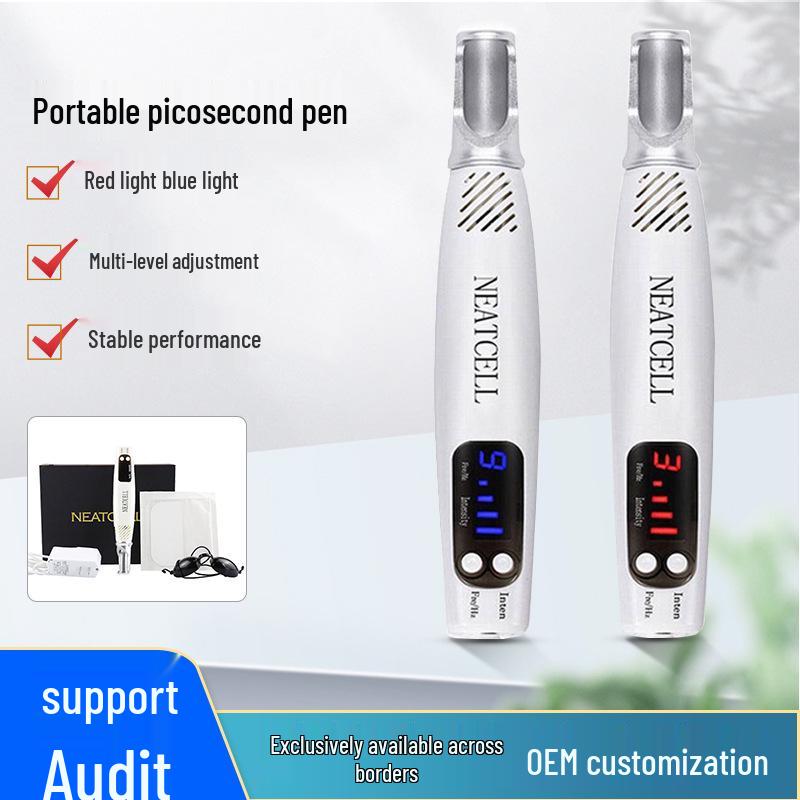 Handheld Portable Picosecond Pen for Home Use: Spot & Mole Removal Beauty Tool with Blue & Red Light Therapy
