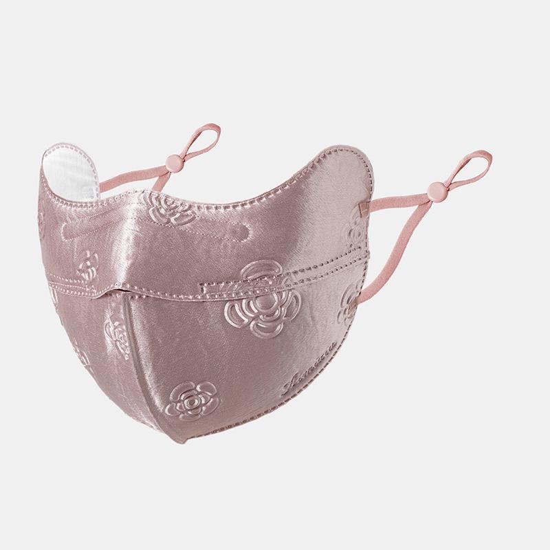 

Autumn & Winter Women s Embossed Satin Warm Face Mask for Cycling