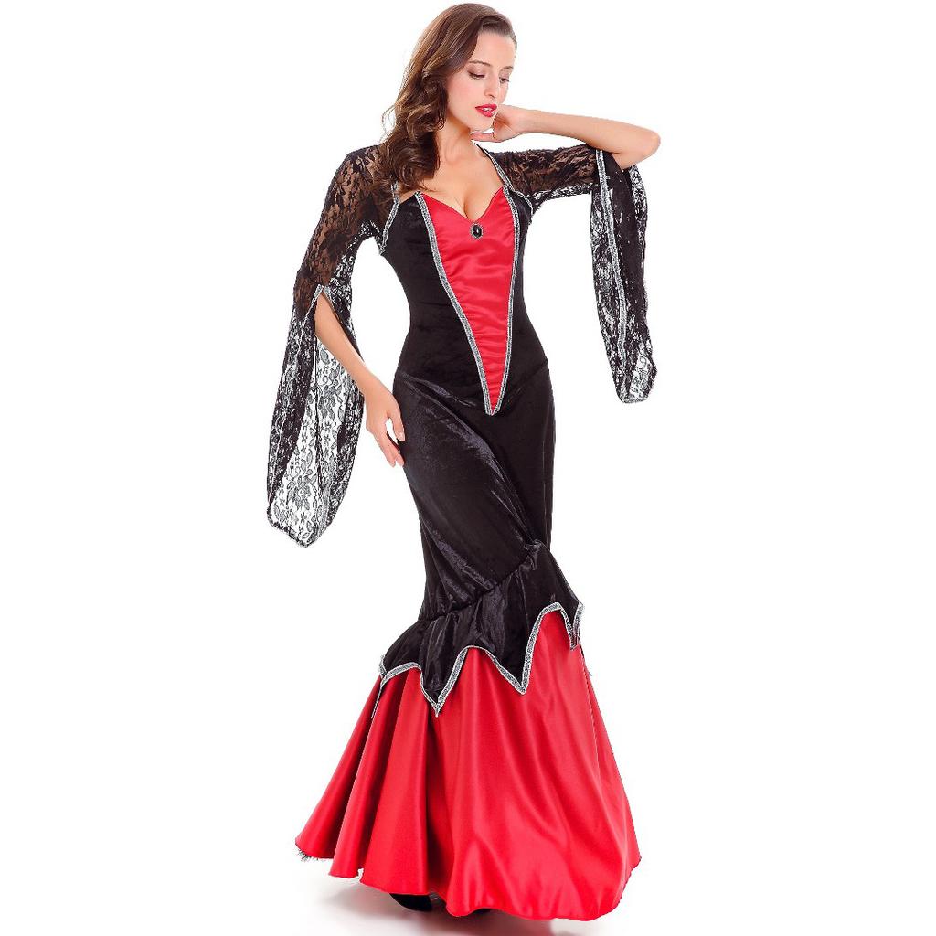 Halloween vampire dance queen costume witch uniform cospay court dress queen costume