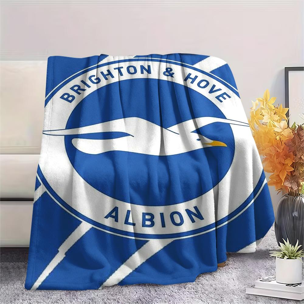 1PC Custom Name Brighton&Hove Albion Patterned Flannel Blanket Suitable For All Seasons for Home Decor Warmth and Comfort Gifts Holiday Present