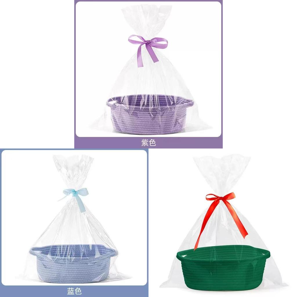 Rectangular Cotton Rope Organizer With Multiuse Design For Home And Office