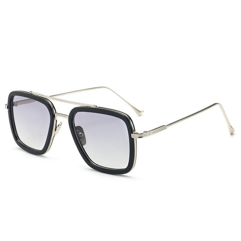 New Mens Metal Square Sunglasses Fashion Mens UV Resistant Sun Glasses Classics Vintage Male Eyewear Fit UV400 Oculos De Sol
