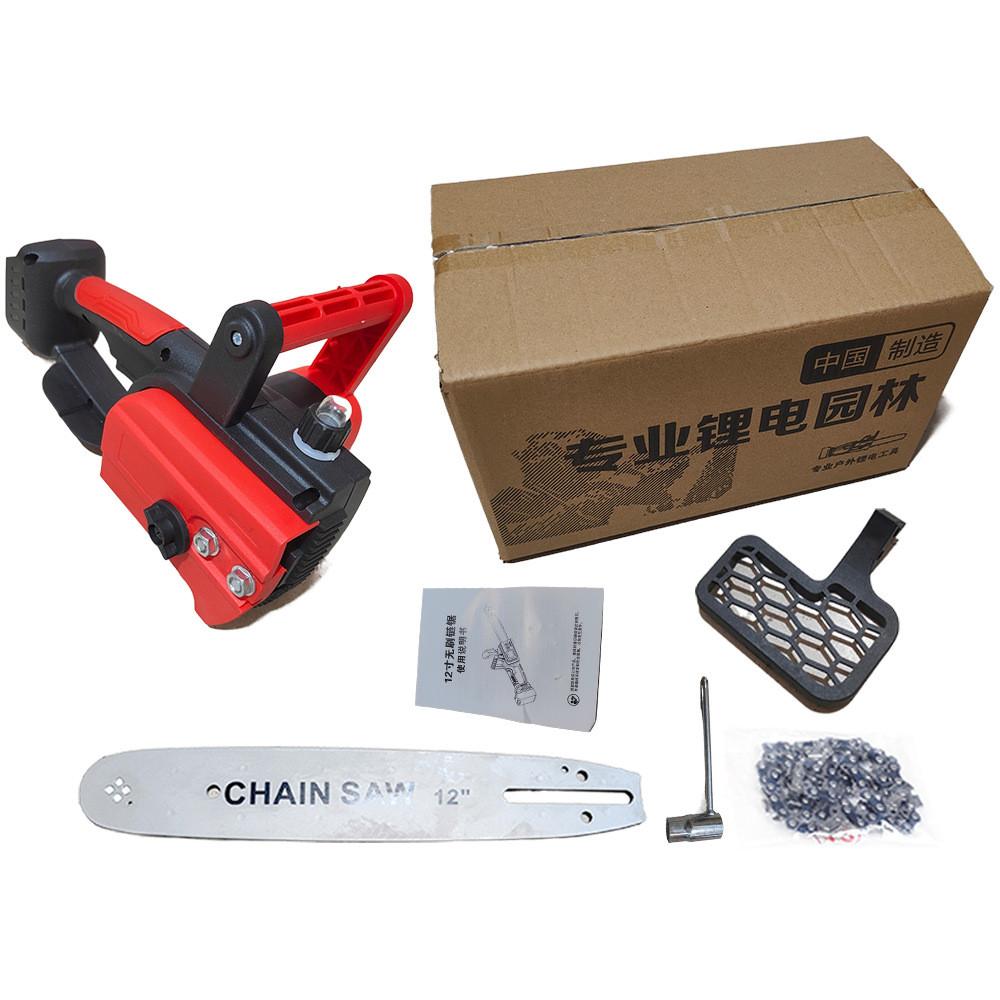 

12-дюймовая портативная ручная электрическая цепная пила, бесщеточная садовая пила для валки леса, мощный деревообрабатывающий электроинструмент