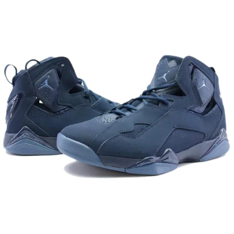Jordan True Flight Abrasion Resistant High top Vintage Basketball Shoes Men's Dark Blue 342964-405