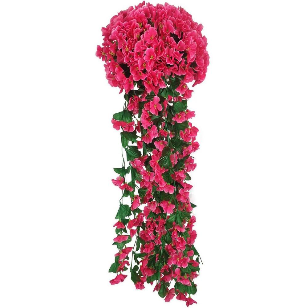 Petal Design Long Vine Roses Flower Rattan Faux Hanging Violets  Fall Decoration
