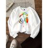 Girls' Crew Neck Sweatshirt | Cute Print, Soft Casual, Easy-Care, Regular Fit, Spring/Fall Season