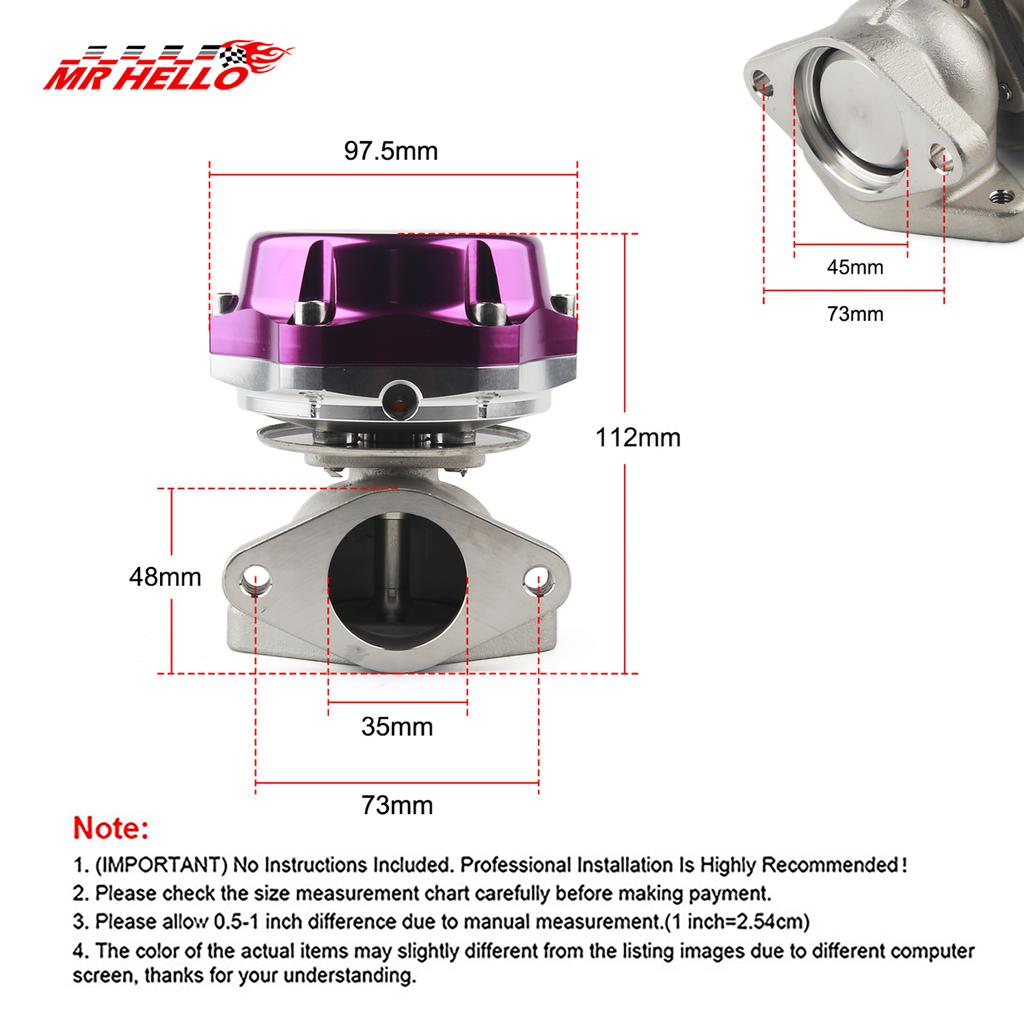 Raceauto 38mm Externe Turbo Uitlaatspruitstuk Wastegate met Dump Ring 14PSI