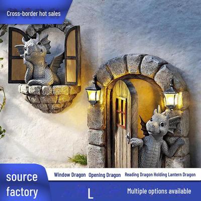 Dragon Dinosaur Statue Ornaments for Courtyard Garden Decor