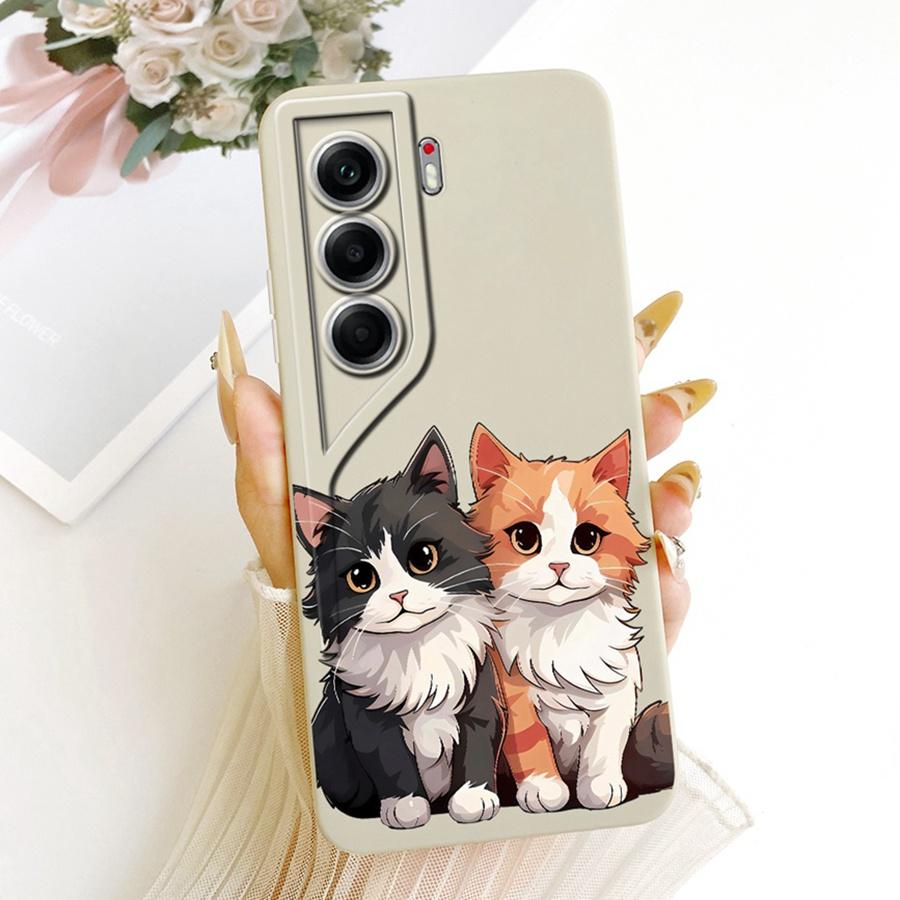For Tecno Camon 40 Pro 4G Case CM6 Cover bow flower Painted Case Soft Silicone Bumper For Tecno Camon40 4G 40Pro Case Capa