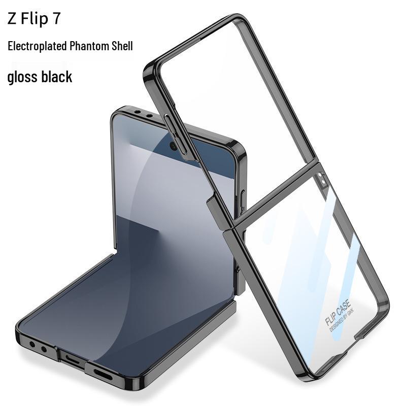 Samsung Z Flip7/6/5 Galvanisiert Transparente Faltbares Handyhülle - PC Hartschale Anti-Drop Schutzhülle