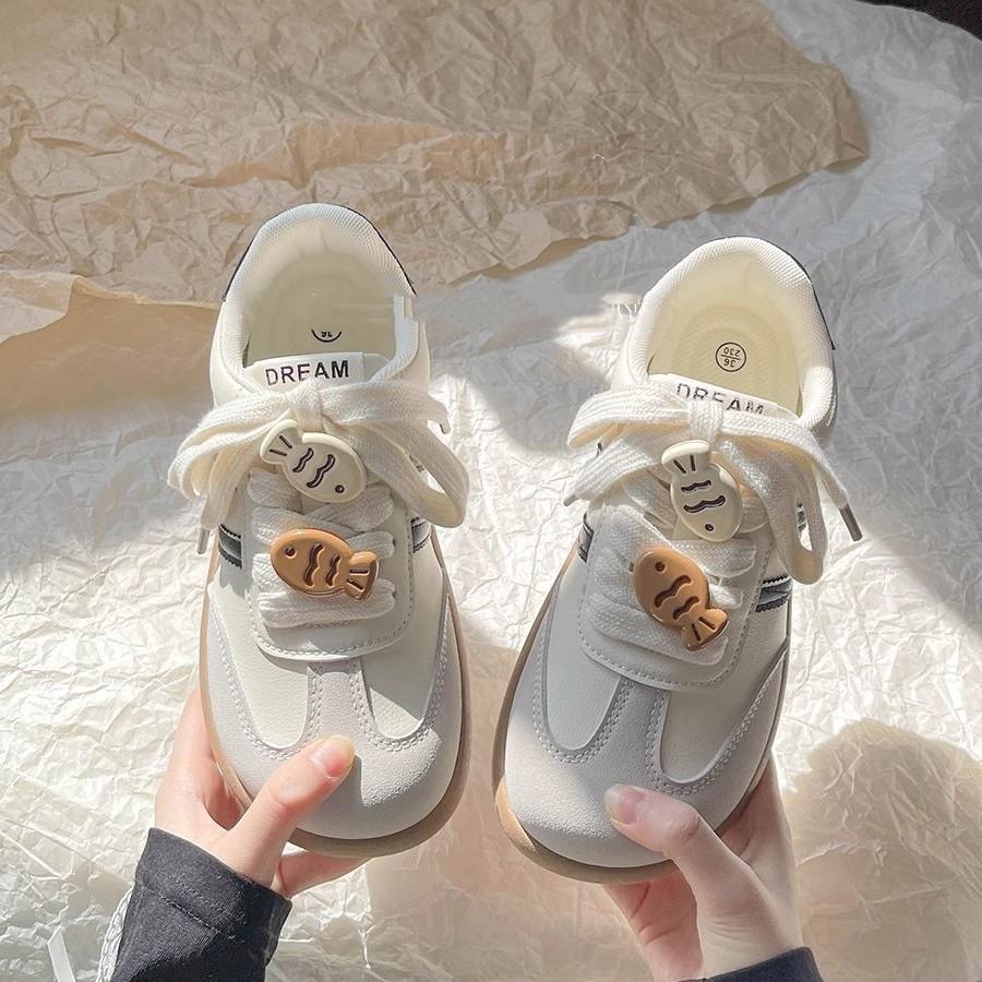 Little White Shoes Women's 2025 Summer Niche Design Sende Training Shoes Sweet Platform Bow Student Casual Board Shoes