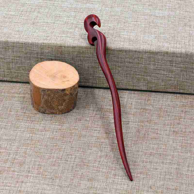 Hair Clasp Girls New Handmade Classical Hairpin Wholesale Updo Red Sandalwood Rosewood Hairpin Ladies Red Sandal Wood